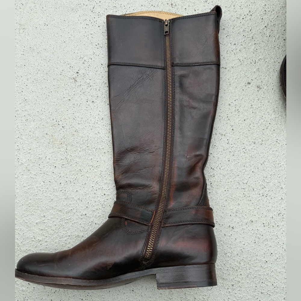 Frye Women's Knee High Dark Brown Riding Boots - Picture 11 of 13